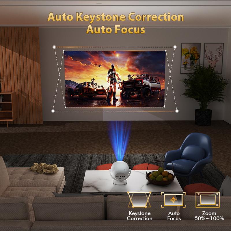 XBJ Smart Touch Portable Projector | 4K Compatible Mini Projector with WiFi & Bluetooth