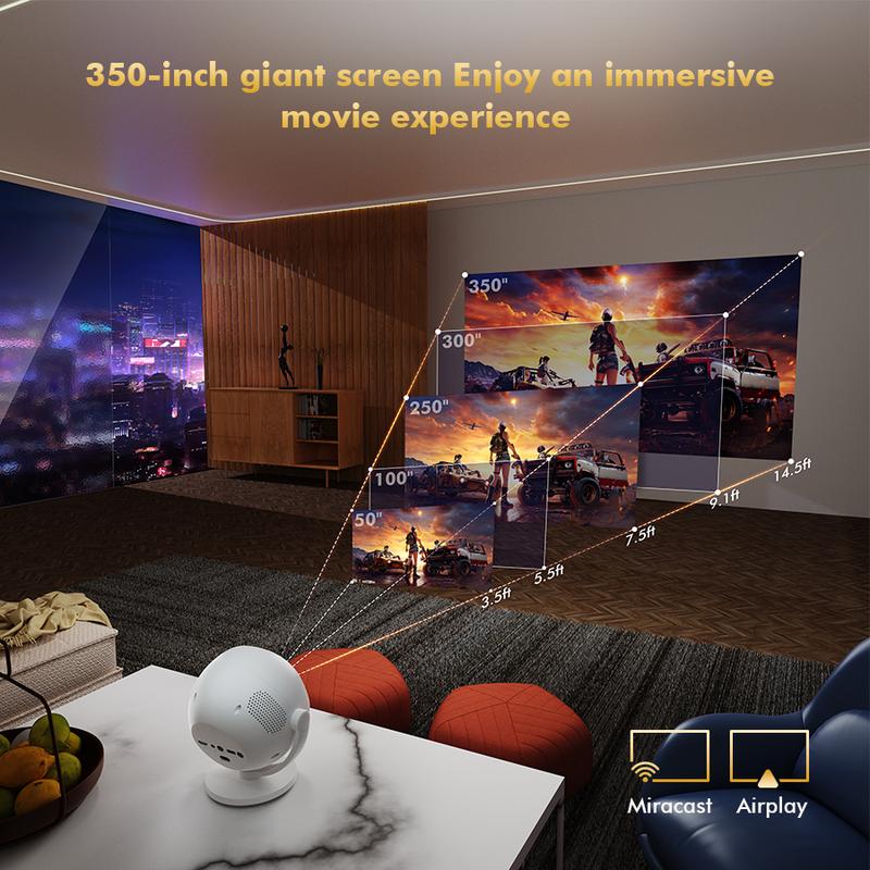 XBJ Smart Touch Portable Projector | 4K Compatible Mini Projector with WiFi & Bluetooth