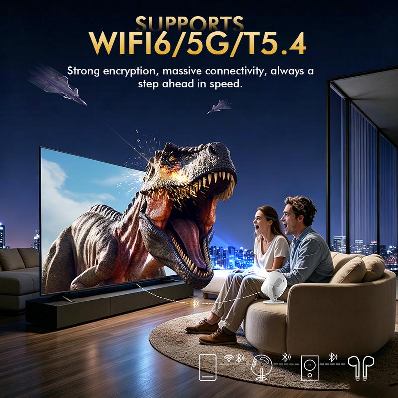 XBJ Smart Touch Portable Projector | 4K Compatible Mini Projector with WiFi & Bluetooth